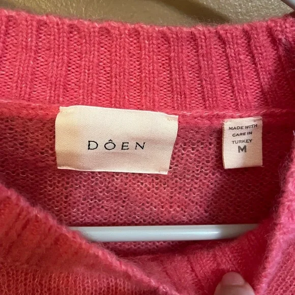 DOEN Marsena Juneberry Pink Alpaca Wool Cashmere Sweater Size Medium - Picture 8 of 12